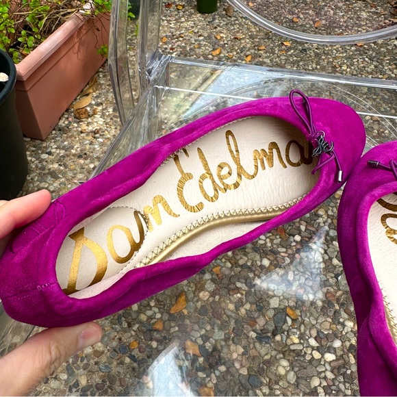 VIBRANT 🎉 Sam Edelman Magenta Felicia Round Toed Ballet Flats size 7 (37) - Picture 8 of 13